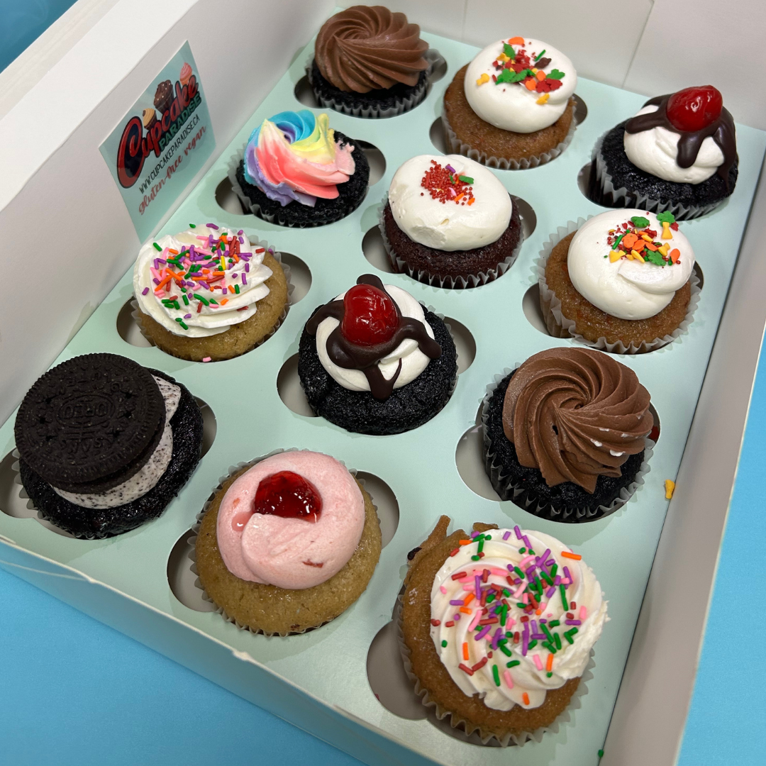 12 Pack  /50/100 Gluten-free NOT vegan Cupcakes (has Butter)