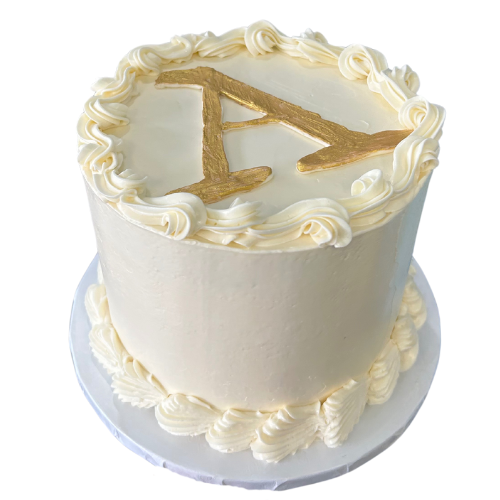 Gold Monogram Cake