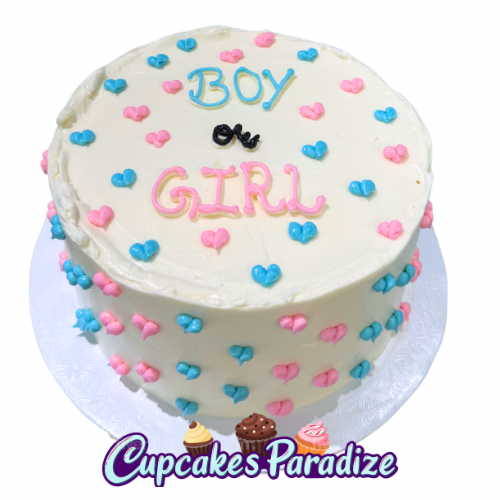 I Love You Gender Reveal cake