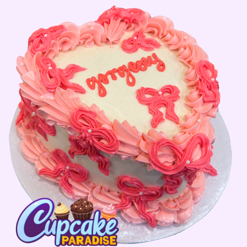 Heart Cake with Bows