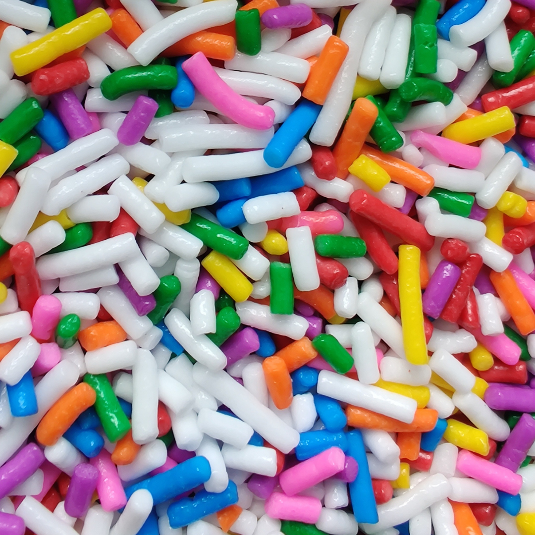 Rainbow Crunchy Jimmies Sprinkles - 1lb